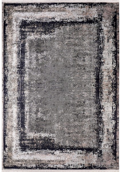 Liski Antrasit Modern Polyester Dijital Baskı Halı