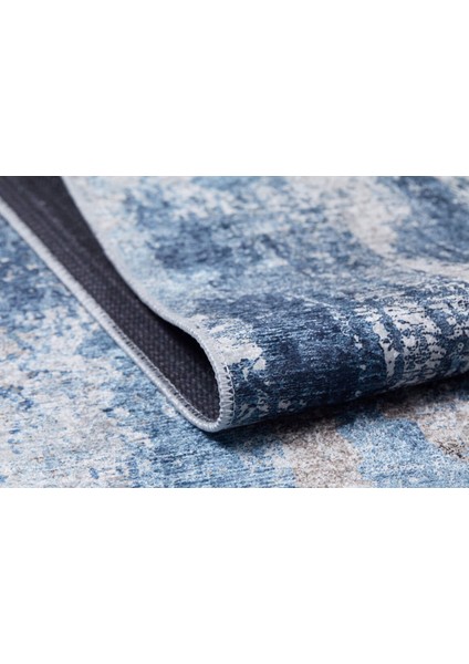 Vyazma Mavi Modern Polyester Dijital Baskı Halı