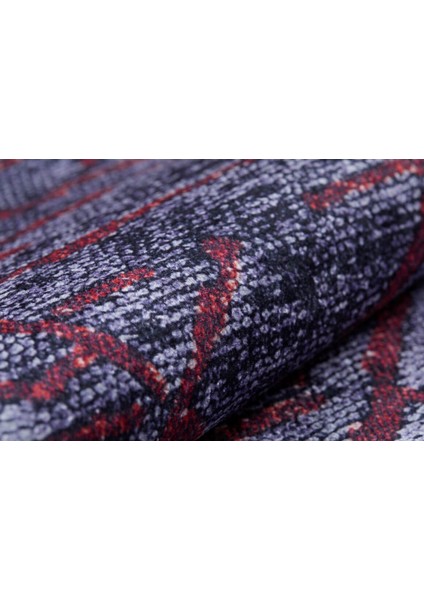 Tuapse Kırmızı Çizgili Polyester Dijital Baskı Halı