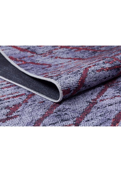 Tuapse Kırmızı Çizgili Polyester Dijital Baskı Halı
