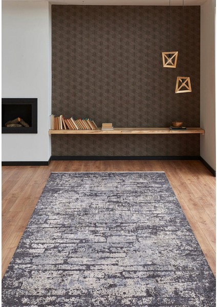 Meleuz Antrasit Modern Polyester Dijital Baskı Halı