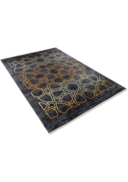 Asbest Gri Modern Polyester Dijital Baskı Halı