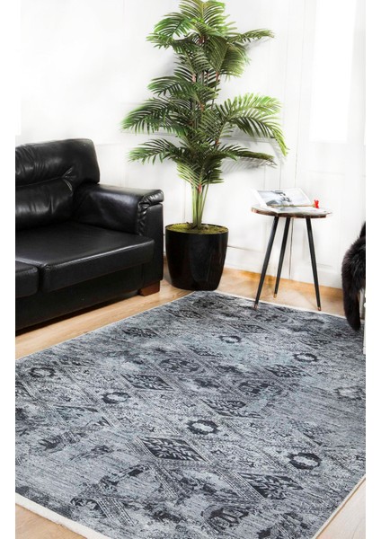 Krasnokamensk Antrasit Modern Polyester Dijital Baskı Halı