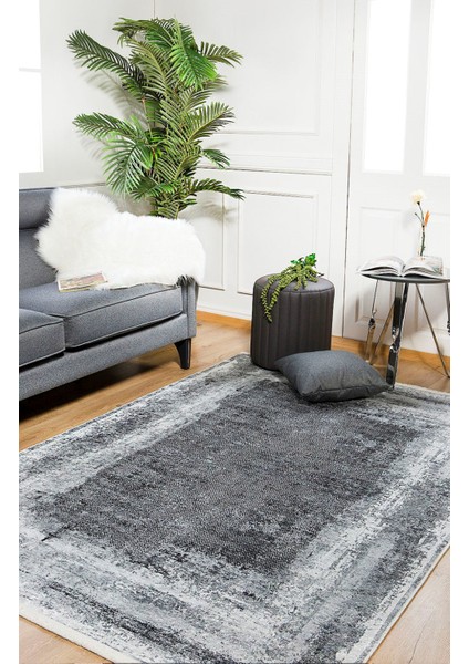 Neryungri Gri Modern Polyester Dijital Baskı Halı