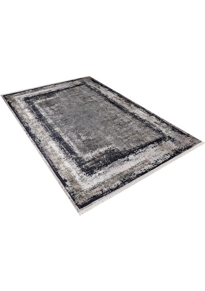Liski Antrasit Modern Polyester Dijital Baskı Halı