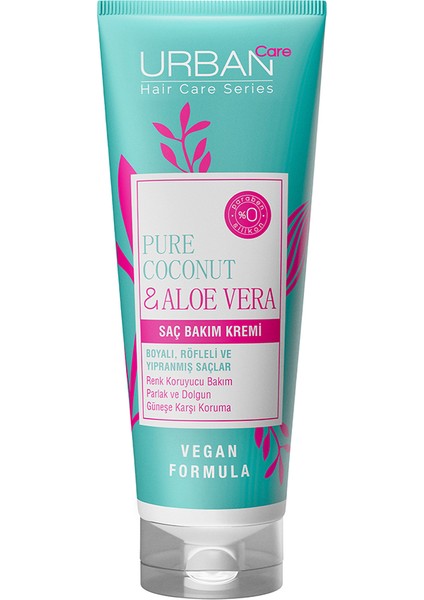 URBAN Care Pure Coconut & Aloe Vera Renk Koruyucu Saç Bakım Kremi 250 ml -vegan