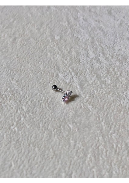 Nature Cerrahi Çelik Pembe Zirkon Taşlı Çiçekli Gümüş Renk 1cm Piercing fiyatları