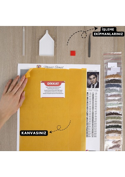Kurt Postu Giyen Kuzu | Elmas Mozaik Tablo | Mozaik Puzzle | 50x50 | E20204214 modelleri