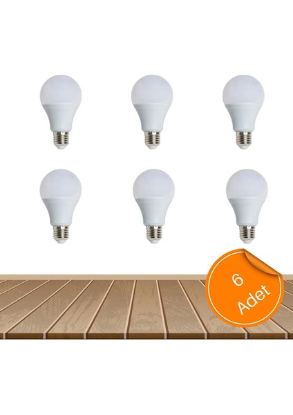 LED Ampul Beyaz Renk 9 Watt Tasarruflu 6 Adet