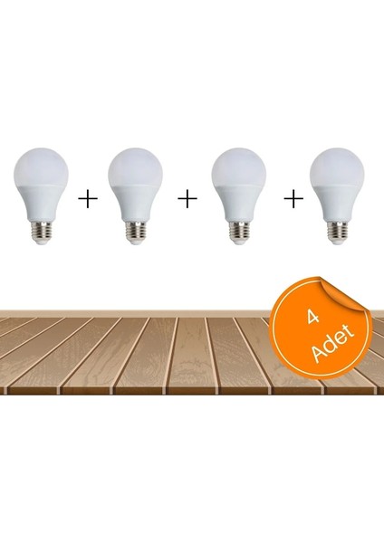 LED Ampul Beyaz Renk 9 Watt Tasarruflu 4 Adet