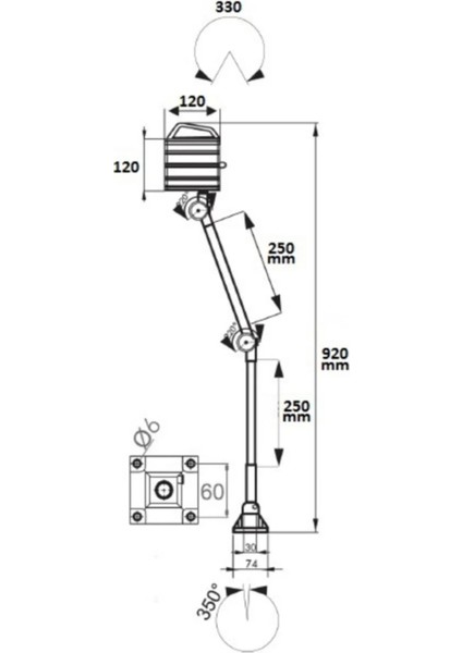 H-31-65 Halojen Makine Aydınlatma Lambası