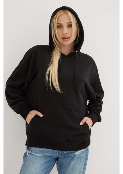 Pamuklu Oversize Kapüşonlu Sweat Bayan Sweat 23K0805K1