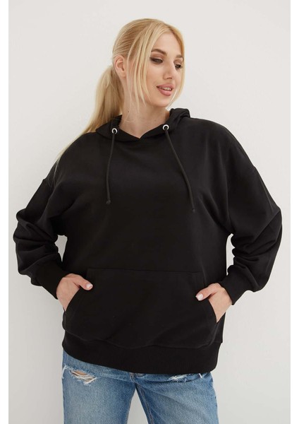 Pamuklu Oversize Kapüşonlu Sweat Bayan Sweat 23K0805K1 modelleri