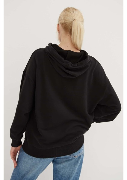 Pamuklu Oversize Kapüşonlu Sweat Bayan Sweat 23K0805K1 indirimleri