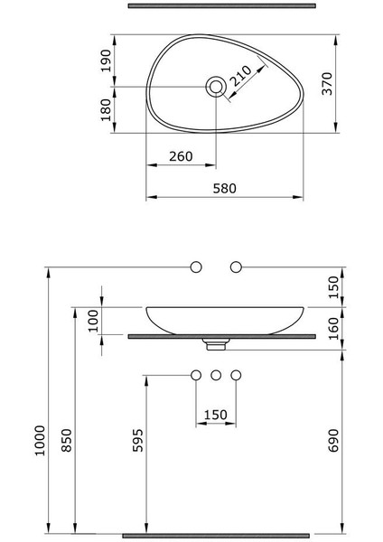 Etna Çanak Lavabo 58 cm -Parlak Beyaz 1114-001-0125 modelleri