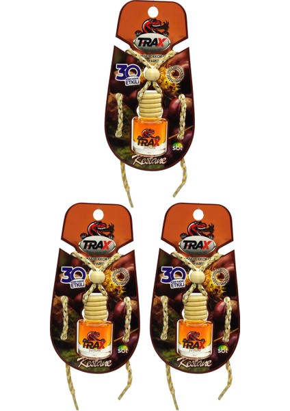 Kestane - 3'lü Aynaya Asmalı Ipli Aromalı Dekoratif Araç Parfümü fiyatları