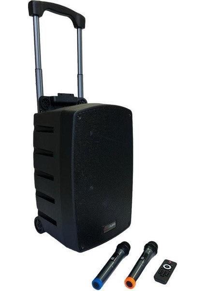 Goldaudio PA2312-EE Portatif Taşınabilir Ses Sistemi 300WATT 2xel Telsiz Mikrofonlu