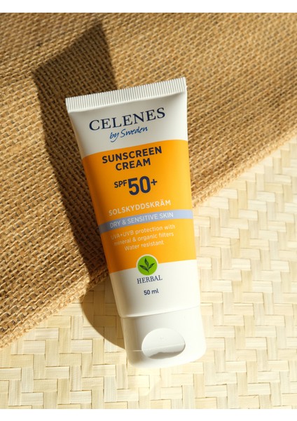 Celenes Herbal Güneş Kremi Kuru ve Hassas Ciltler 50 Spf 50 ml