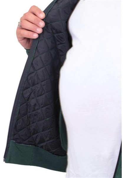 Büyük Beden Fermuarlı Hırka Uzun Kollu Kapitone Astar %50 Pamuk %50 Poly Yeşil indirimleri