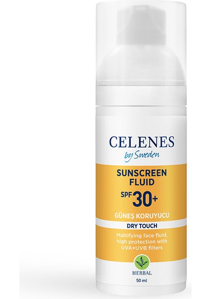 Celenes Herbal SPF30 Fluid Dry Touch Güneş Kremi 50 ml