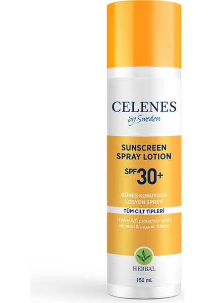 Celenes Herbal Güneş Koruyucu Losyon Sprey 30SPF 150 ml