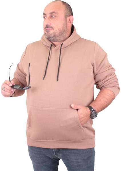 Büyük Beden Erkek Basic Sweat Kapüşonlu 11700 S.kahve