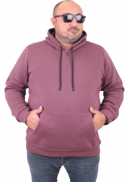 Büyük Beden Erkek Basic Sweat Kapüşonlu 11700 Eflatun fiyatları