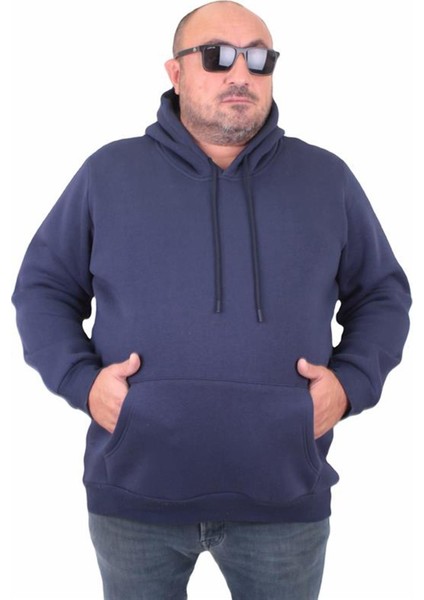 Büyük Beden Erkek Basic Sweat Kapüşonlu 11700 Indıgo fiyatları