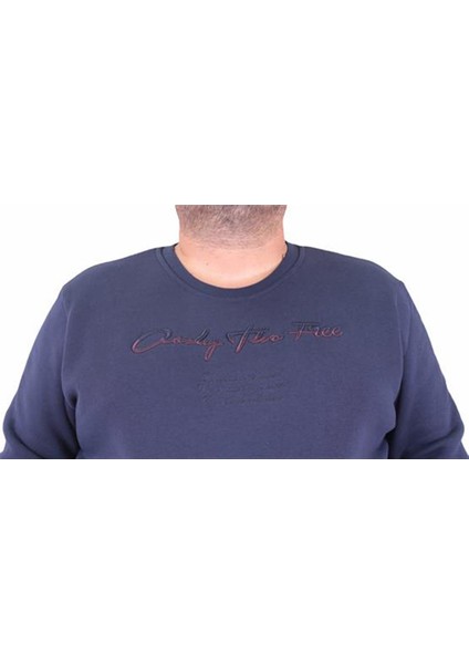 Erkek Büyük Beden Sıfır Yaka Sweat Only Free 23202 Indıgo fırsatları