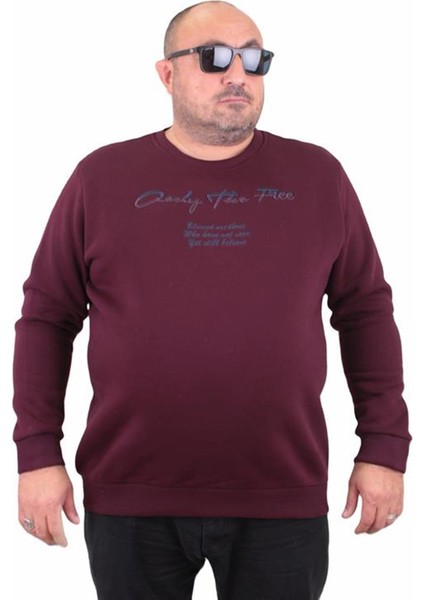 Erkek Büyük Beden Sıfır Yaka Sweat Only Free 23202 Murdum