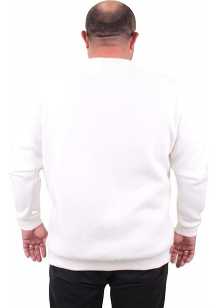 Erkek Büyük Beden Sıfır Yaka Sweat Conture Club 23203 Ekru fiyatları