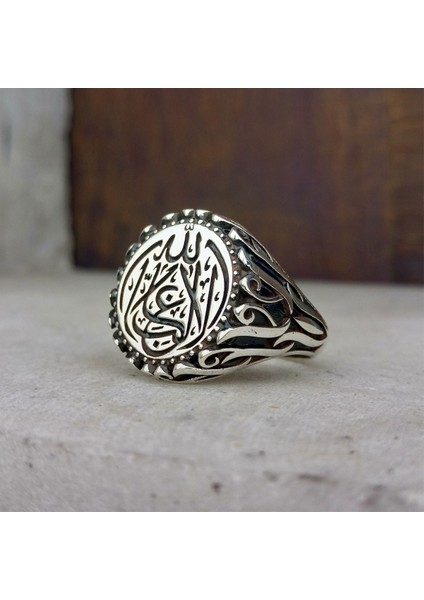 La Galibe Illallah Işlemeli Erkek Yüzük modelleri