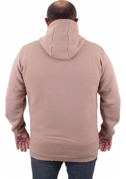 Erkek Büyük Beden Kapuşonlu Sweat Paris 23209 Toprak fırsatları