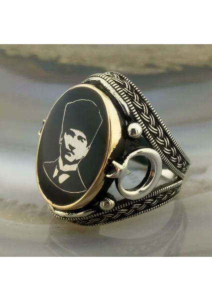 Mustafa Kemal Atatürk Işlemeli Erkek Yüzük fiyatları