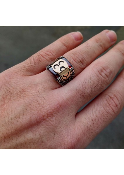 Kırmızı Zirkon Taşlı Üç Hilal Erkek Yüzük fırsatları