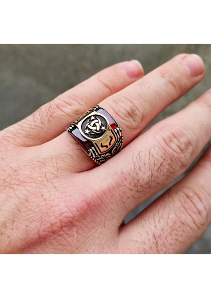 Kırmızı Taşlı Teşkilatı Mahsusa Erkek Yüzük indirimleri