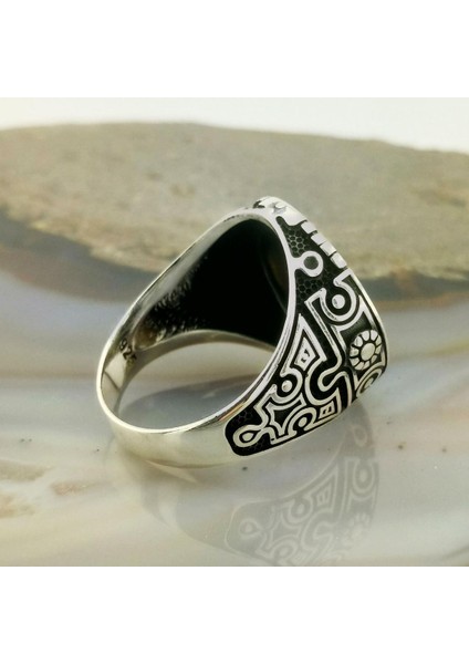 Kartal Kafası Işlemeli Liberty Erkek Yüzük modelleri