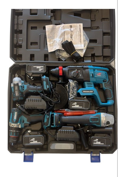 4'lü Set (somun Sıkma(350) + Şarjlı Hilti + Şarjlı Spral + Çelik Mandrenli Kömürsüz Matkap ) DWE-4LÜ36