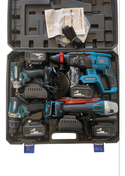 4'lü Set (somun Sıkma(350) + Şarjlı Hilti + Şarjlı Spral + Çelik Mandrenli Kömürsüz Matkap ) DWE-4LÜ36