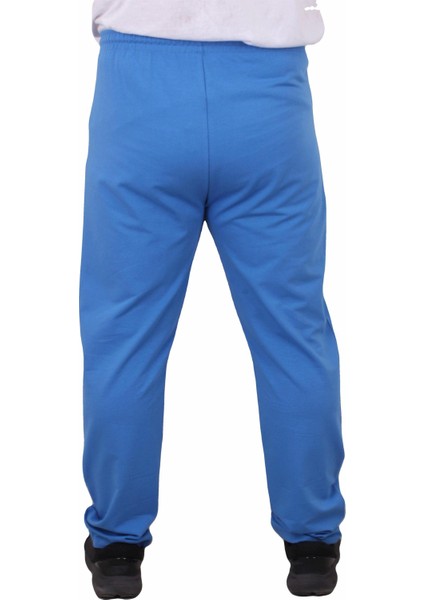 Erkek Büyük Beden Eşofman Altı Saks Mavi Fermuarlı Cep Orta Kalınlıkta Kumaş fırsatları