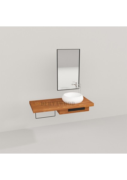 Genus Ahşap Hilton Banyo Rafı - Açık Ceviz 70 cm