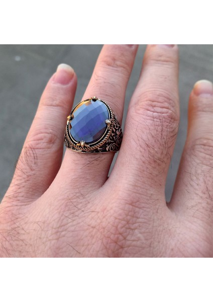 Ametist Taşlı Lale Motifli Erkek Yüzük fiyatları