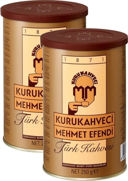 Mehmet Efendi Kurukahveci Mehmet Efendi Türk Kahvesi 250 G Teneke Ambalaj x 2 Adet 8690627023401