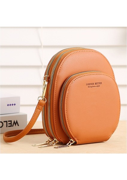 Beautifyy Kadın Omuz Çantası Küçük Crossbody Çanta Pu Kadın Büyük Kapasiteli Cep Telefon Çantası Bayanlar Çanta Hediyesi (Yurt Dışından)