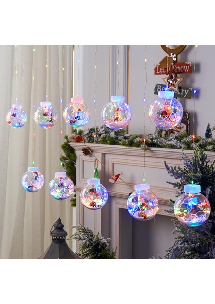 LED Noel Isteyen Top Perde Işığı Yaşlı Adam Kardan Adam Noel Penceresi Romantik Perde Işığı (Yurt Dışından)