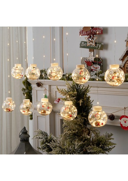 LED Noel Isteyen Top Perde Işığı Yaşlı Adam Kardan Adam Noel Penceresi Romantik Perde Işığı (Yurt Dışından)