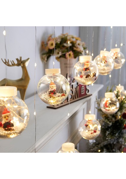 LED Noel Isteyen Top Perde Işığı Yaşlı Adam Kardan Adam Noel Penceresi Romantik Perde Işığı (Yurt Dışından)