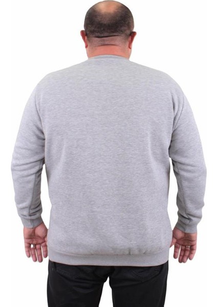 Erkek Büyük Beden Sıfır Yaka Sweat Conture Club 23203 Grı Melanj fiyatları