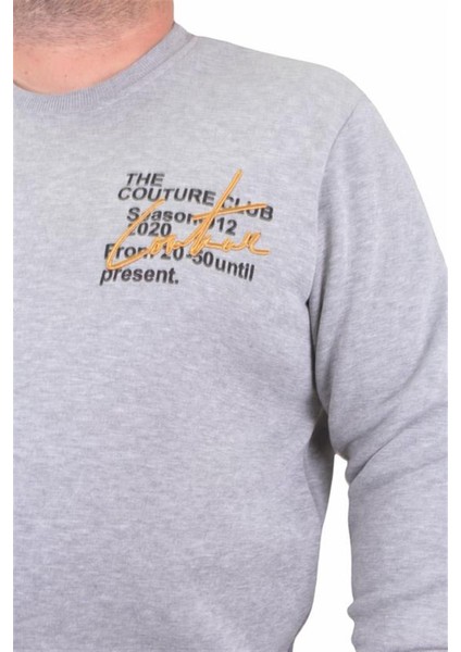 Erkek Büyük Beden Sıfır Yaka Sweat Conture Club 23203 Grı Melanj fırsatları