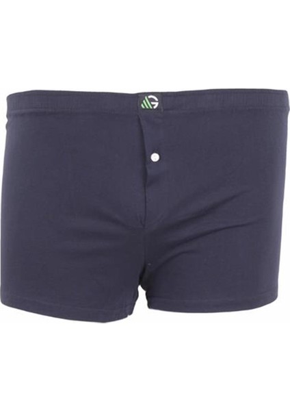 Erkek Büyük Beden Düğmeli Uzun Paça Boxer 11907 Lacıvert